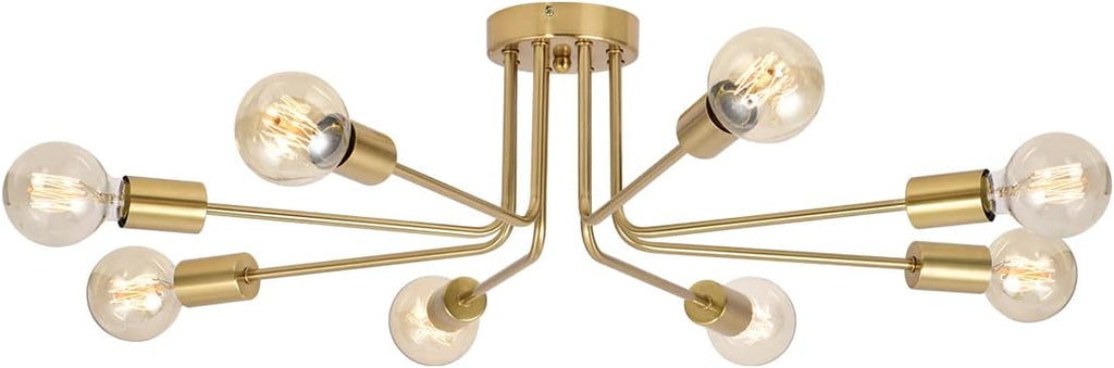 Brushed Nickel 6 Light Semi Flush Mount Ceiling Lamp W373