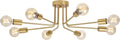 Brushed Nickel 6 Light Semi Flush Mount Ceiling Lamp W373