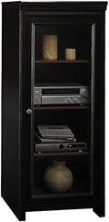 Antique Black Audio Cabinet with 2 Adjustable Shelves H48482
