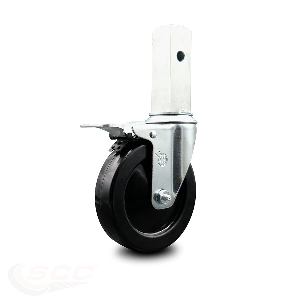 8 Inch Black Rubber Swivel Caster on Cast Iron Wheel, 600 lbs. Capacity, Pack of 2 N984657