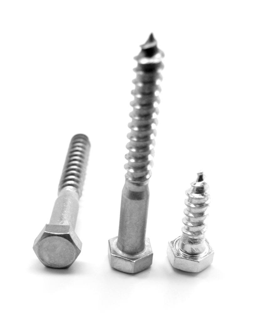 3/8x22-7 x 6x22 Hex Lag Screw Stainless Steel 316 Pk 150 N55371