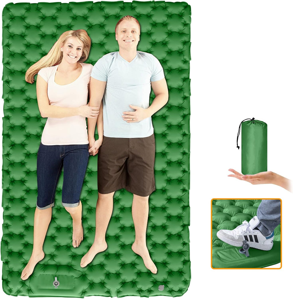 Double Camping Pad Self Inflating Sleeping Pad with Built-in Foot Press X8840