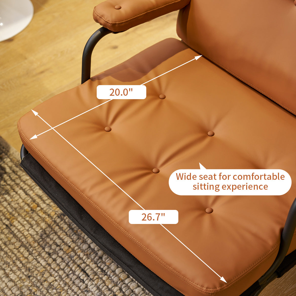 Bonded Leather High Back Accent Chair with Metal Legs K744227