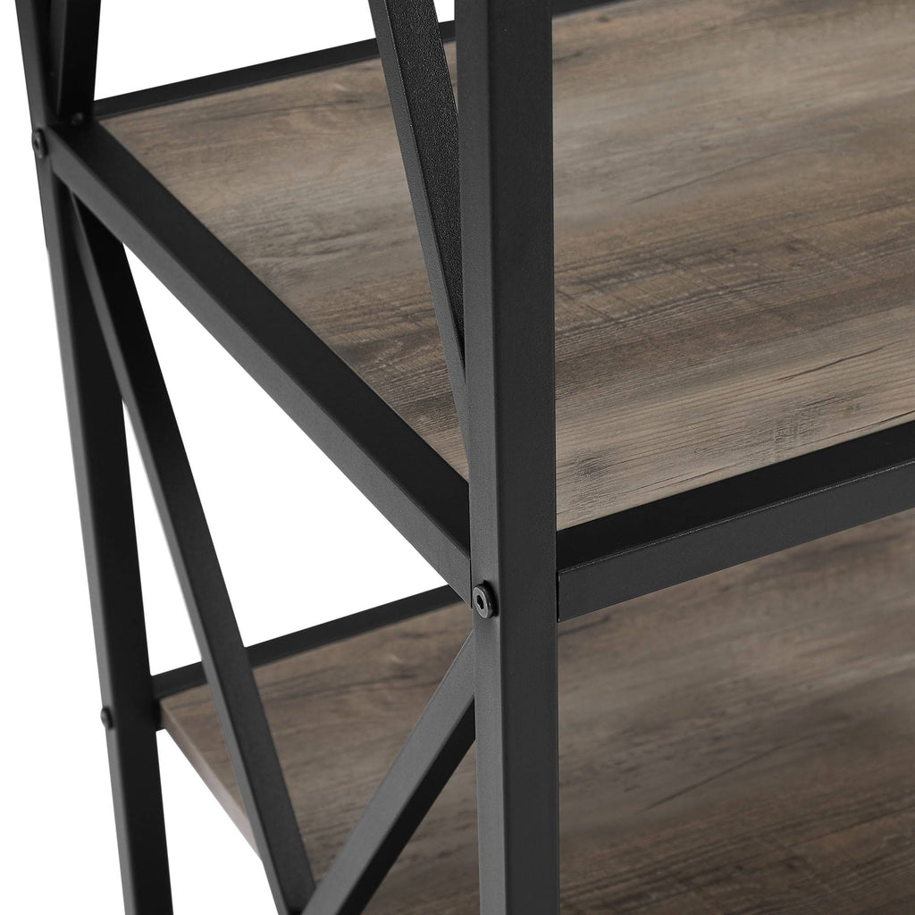 Slate Grey / Black Metal 3-Piece Entertainment Wall W232