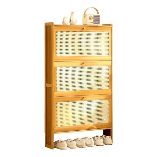 Bamboo Shoe Cabinet with Flip Drawers U7574