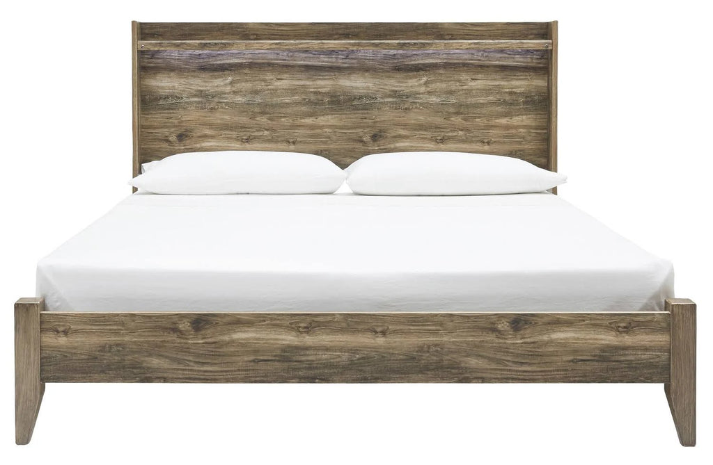 Brown King Panel Bed B4973