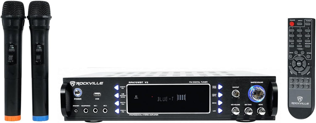 1000w 2-Ch Bluetooth Karaoke Amplifier with 2 Mics J5048