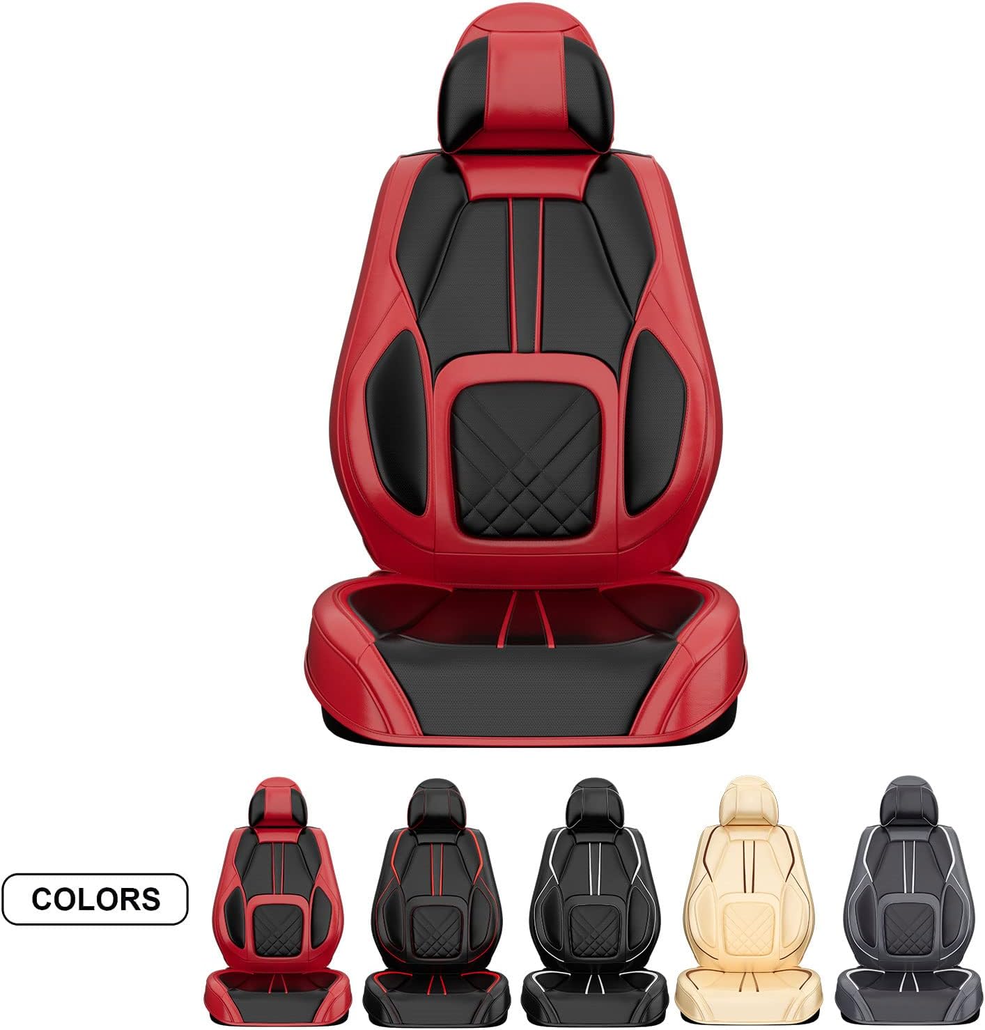 5PCS Water Proof Nappa Leather Car Seat Covers (Full Set, Beige) Y4026