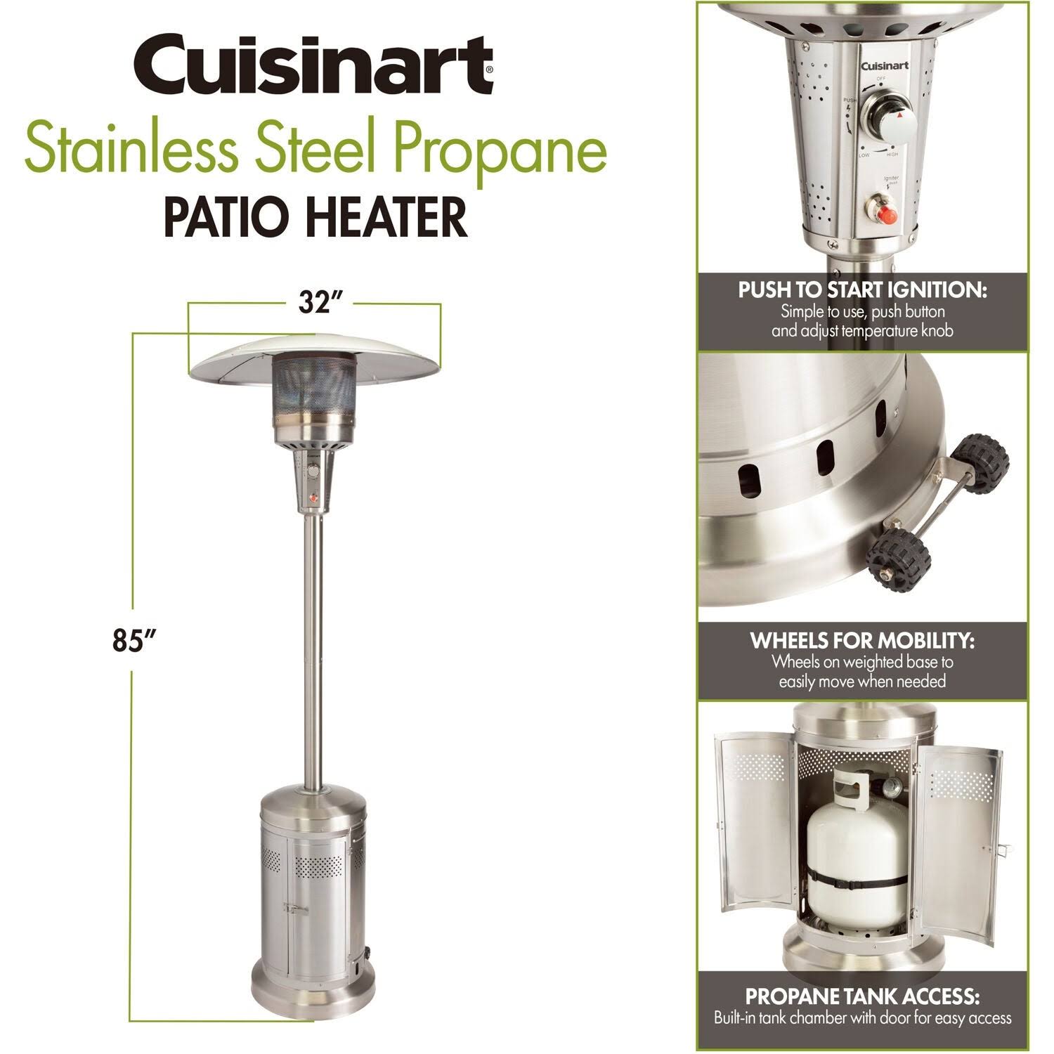 Stainless Steel Propane Patio Heater B550