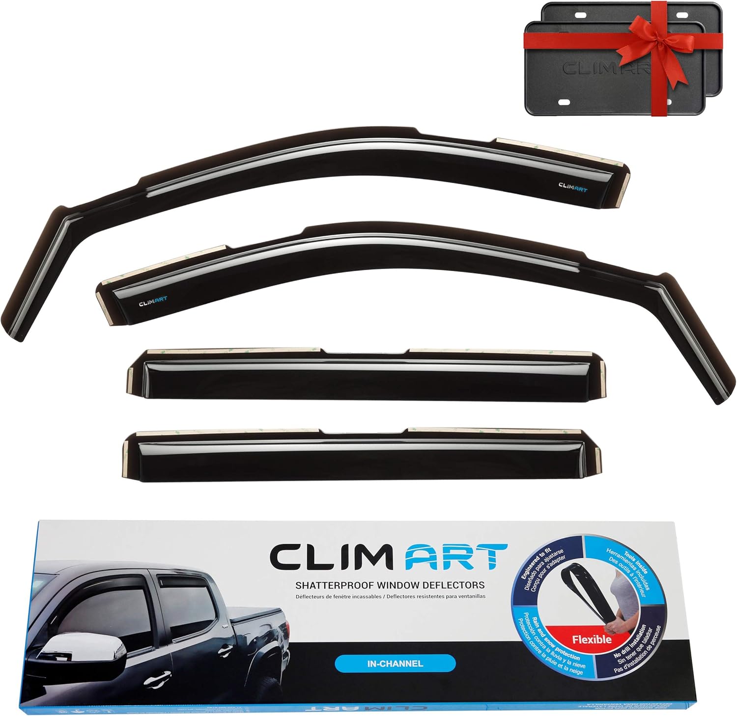 4pcs in-Channel Window Deflectors for Chevrolet Silverado/GMC Sierra 1500 Crew Cab Q7160