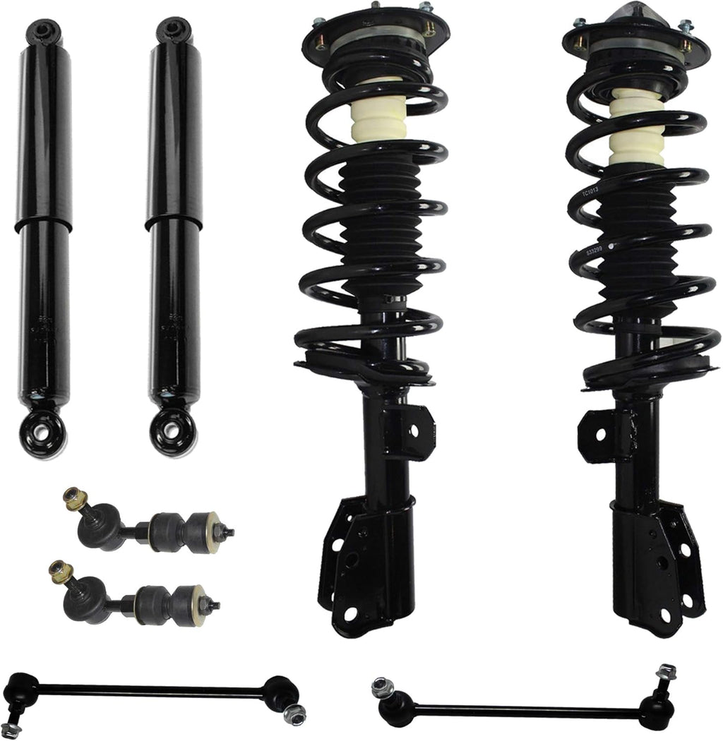 Front & Rear Loaded Struts and Shocks Complete Assembly with Sway Bar Links, 8pc Set D696