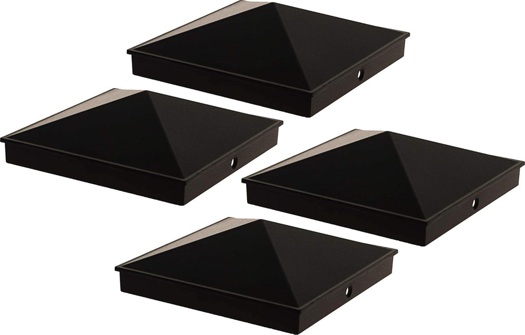 Black 8 Pack Aluminum Pyramid Post Cap Cover J345