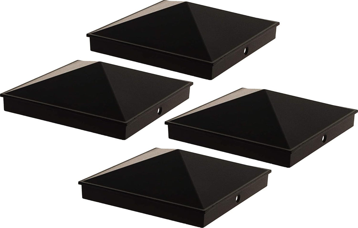 Black 8 Pack Aluminum Pyramid Post Cap Cover J345