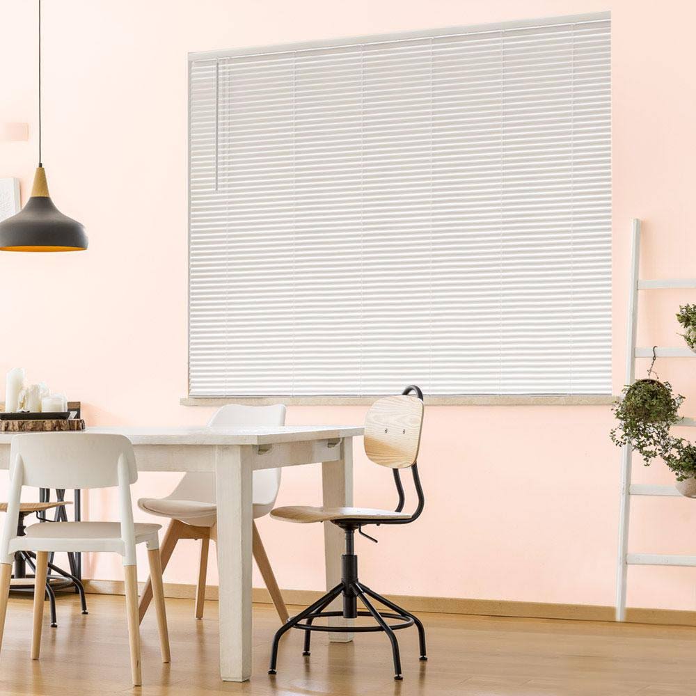 White Cordless Room Darkening Vinyl Mini Blind - 51.5 in. W x 72 in. L P48805
