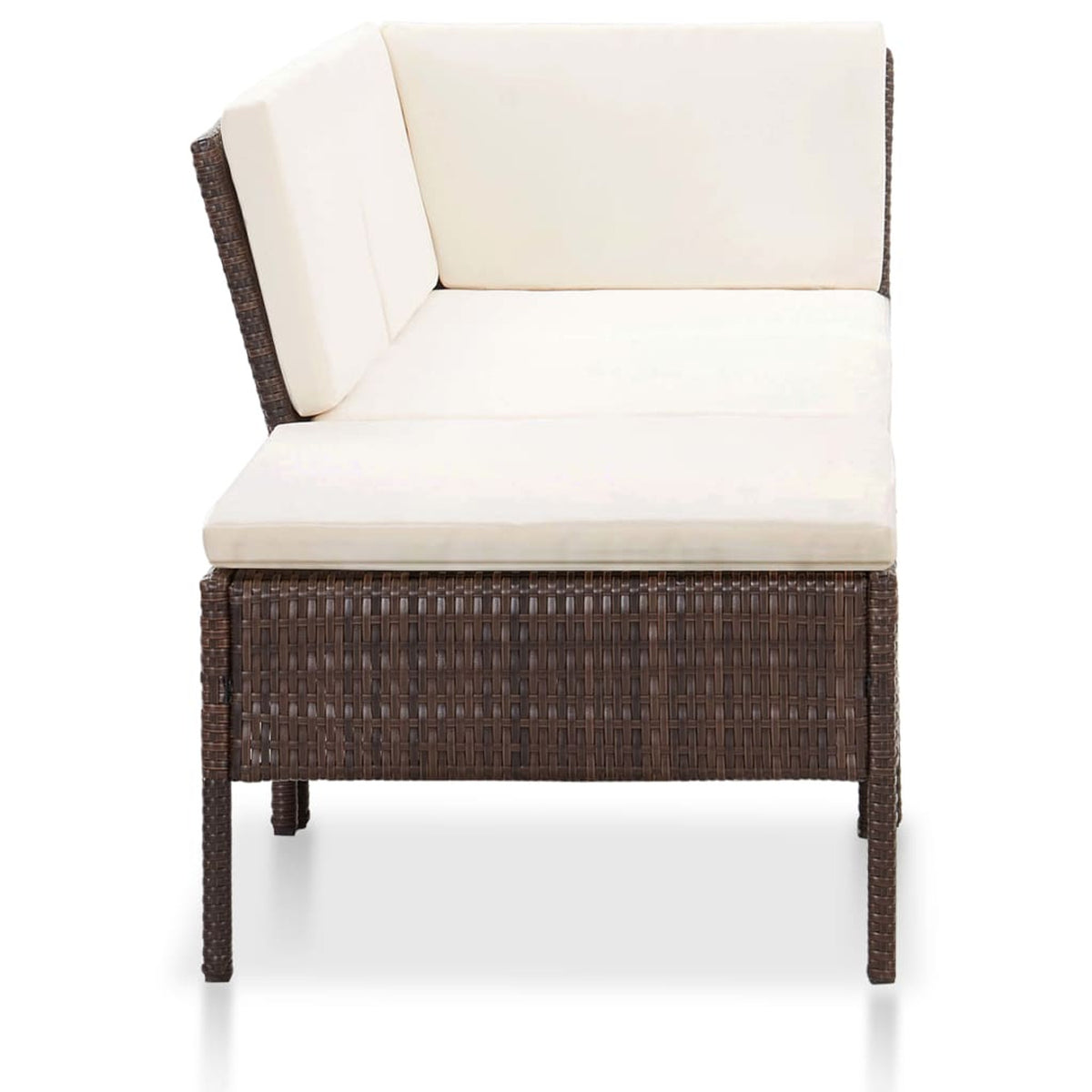3 Piece Poly Rattan Patio Sectional Sofa Set with Ottoman T9994