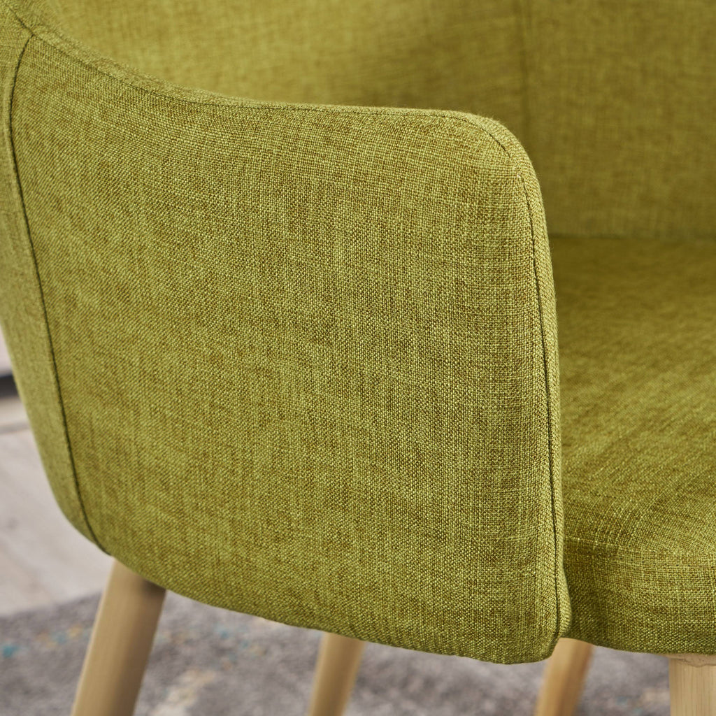 Muted Orange Fabric Dining Chair with Light Brown Wood Finished Metal Legs, Set of 2 W97981