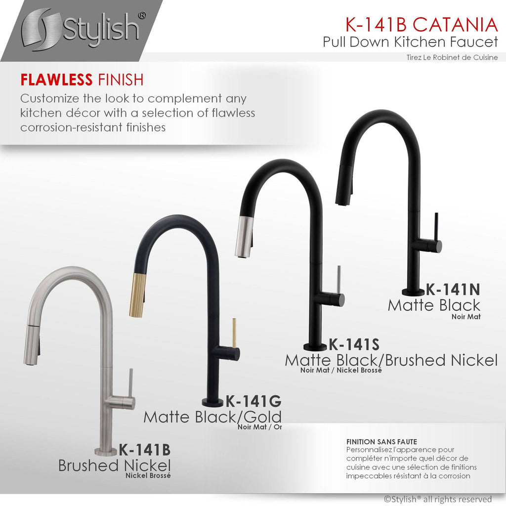 Brushed Nickel Pull Down Single Handle Kitchen Faucet D795206