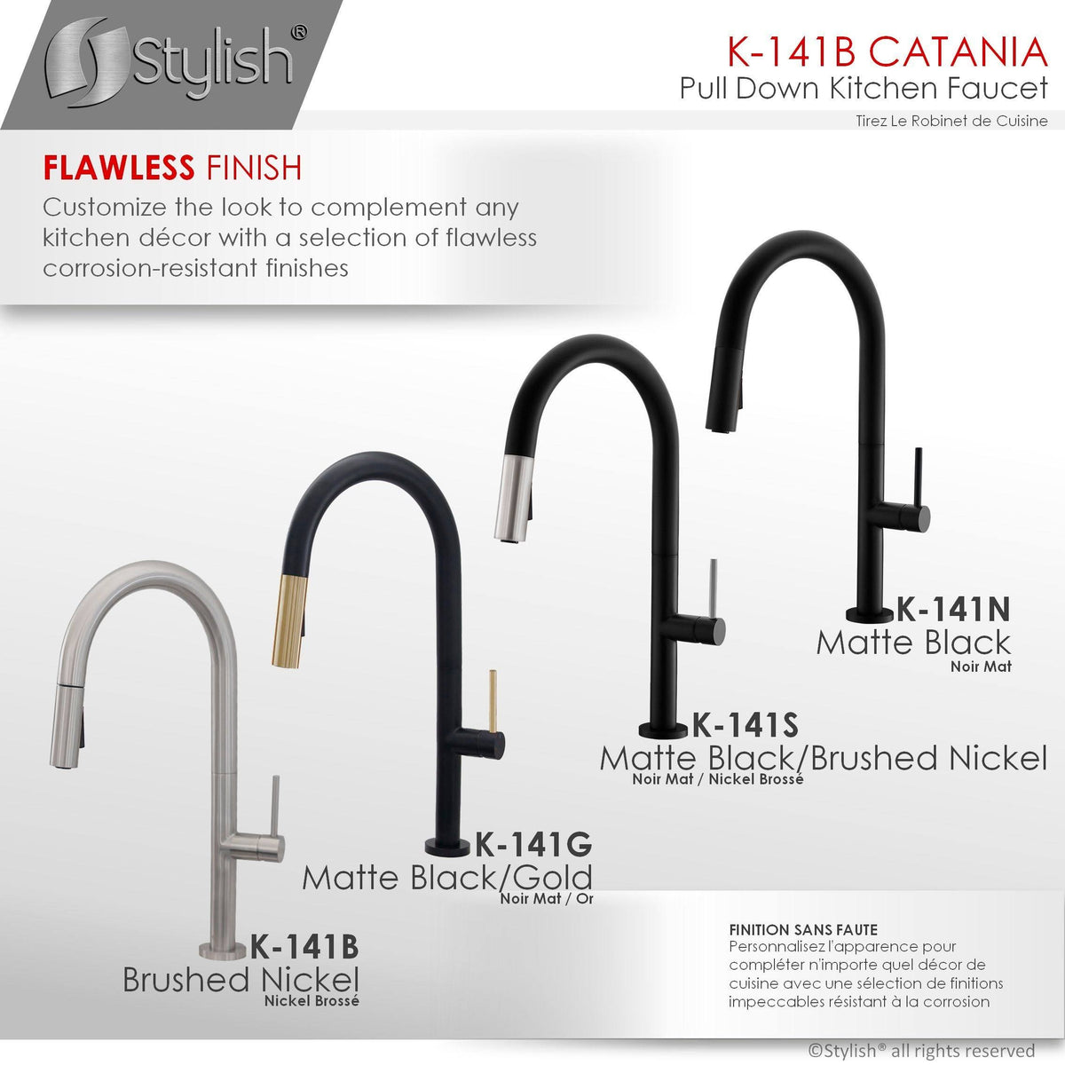 Brushed Nickel Pull Down Single Handle Kitchen Faucet D795206