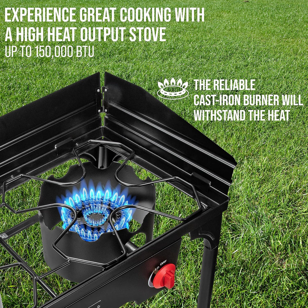 150,000 BTU Portable Propane Gas Stove with Carry Case B39313