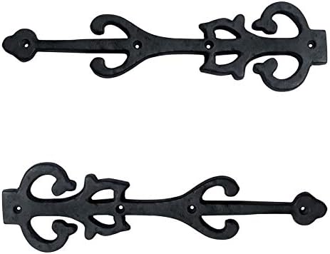 10.9 Inch Antique Cast Iron Strap Hinge Fronts (8 Pack, Black Powder Coated) X2258