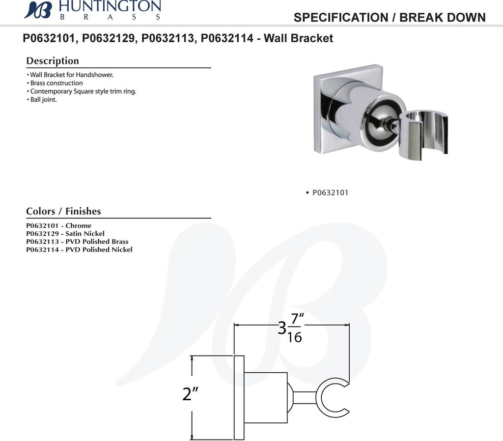 Polished Nickel Hand Shower Wall Bracket Y69498