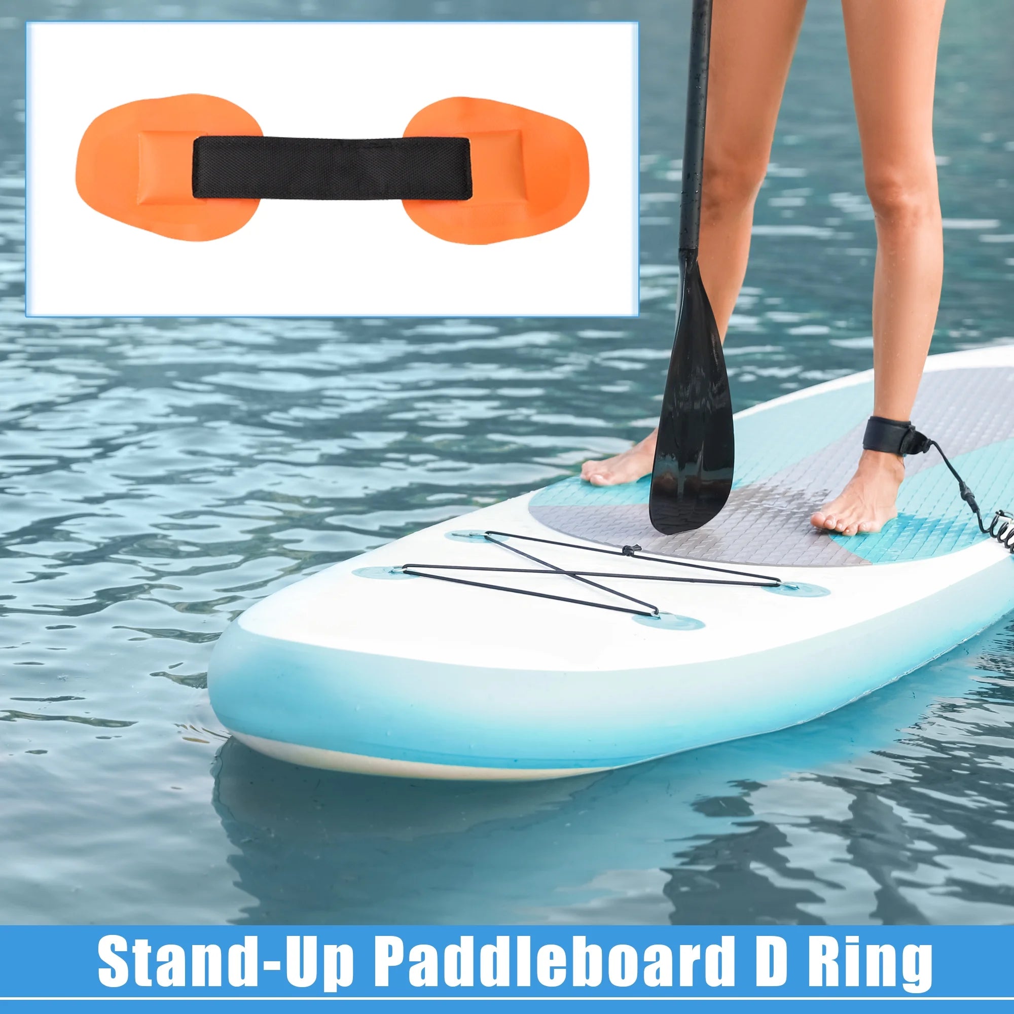 Orange 11.5ft Elastic Shock Rope with 6 Hooks for Inflatable Boat R706