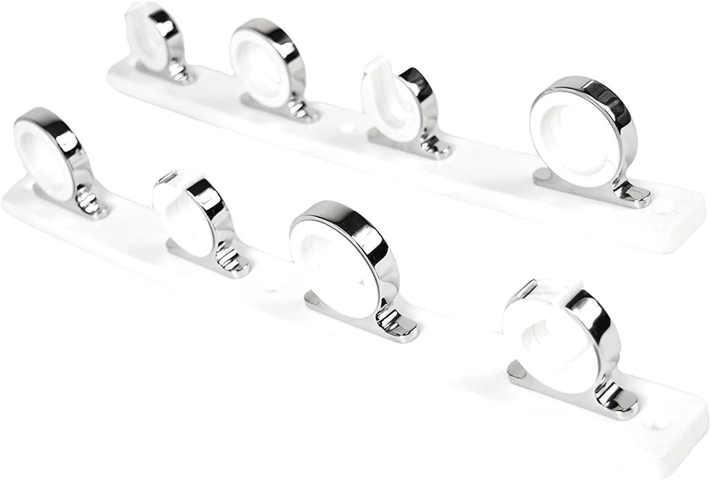 White POM Base Four Sets 316 Stainless Steel Fishing Rod Storage Rack W83660