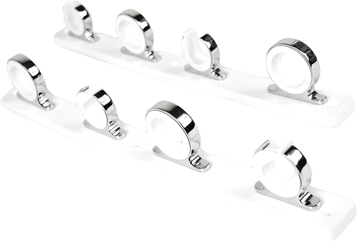White POM Base Four Sets 316 Stainless Steel Fishing Rod Storage Rack W83660