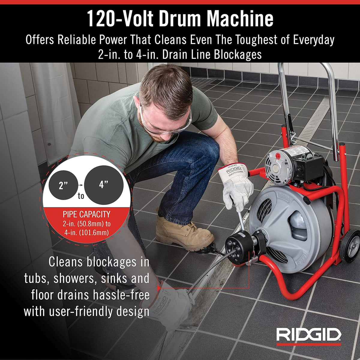 Drum Machine with Integral Wound Cable with Autofeed Q7647