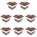 8 Pack Brown Solar LED Post Cap Light Y10296