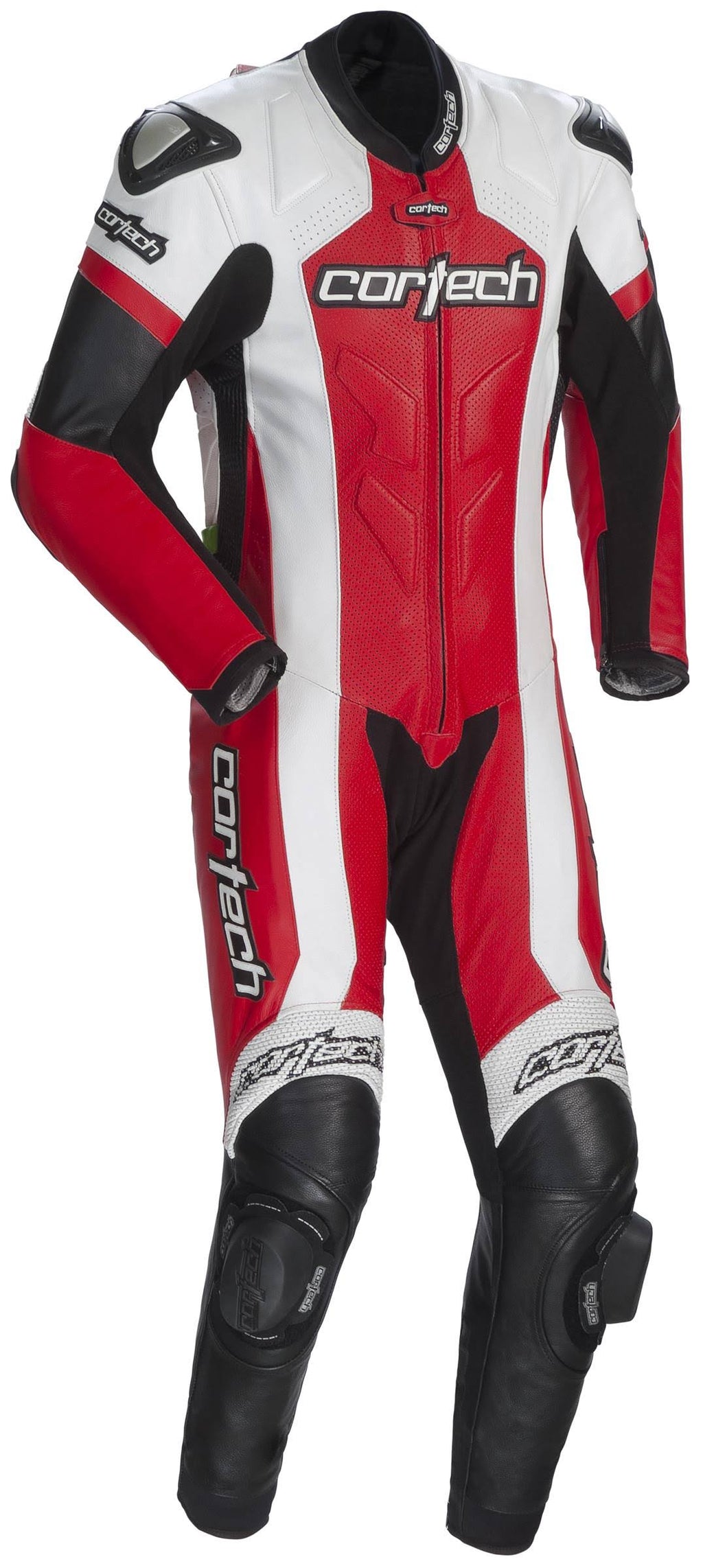 Red/White Leather One-Piece Suit V2451