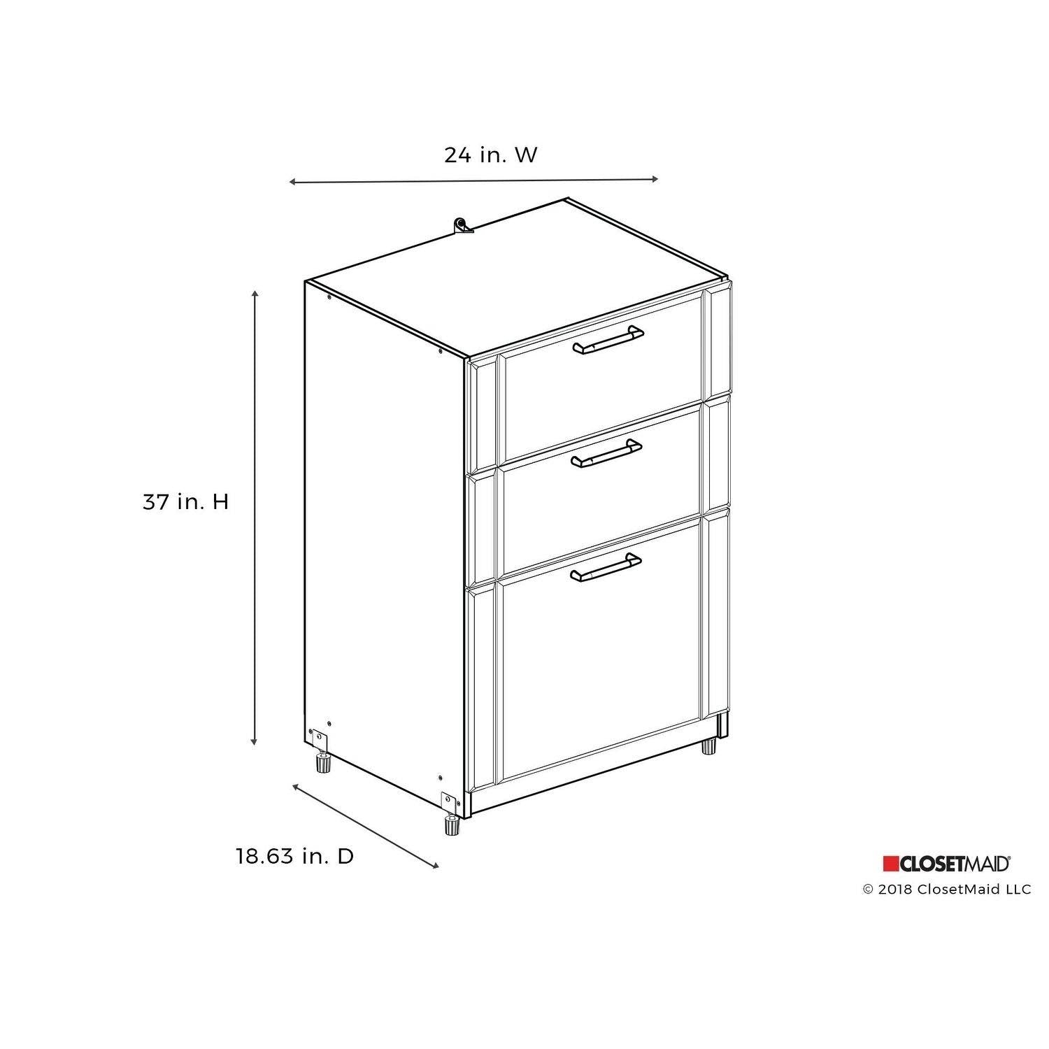 Black 3-Drawer Freestanding Base Cabinet L697454