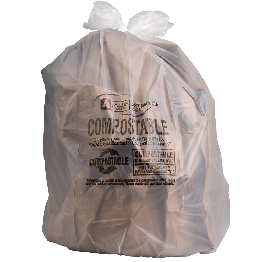 70 Case 20-30 Gallon Compostable Clear Trash Bags 0.85 Mil Y800720
