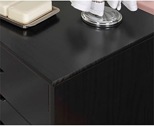 Black Eight Drawer Wood Rolling File Cabinet Storage Cart M33042