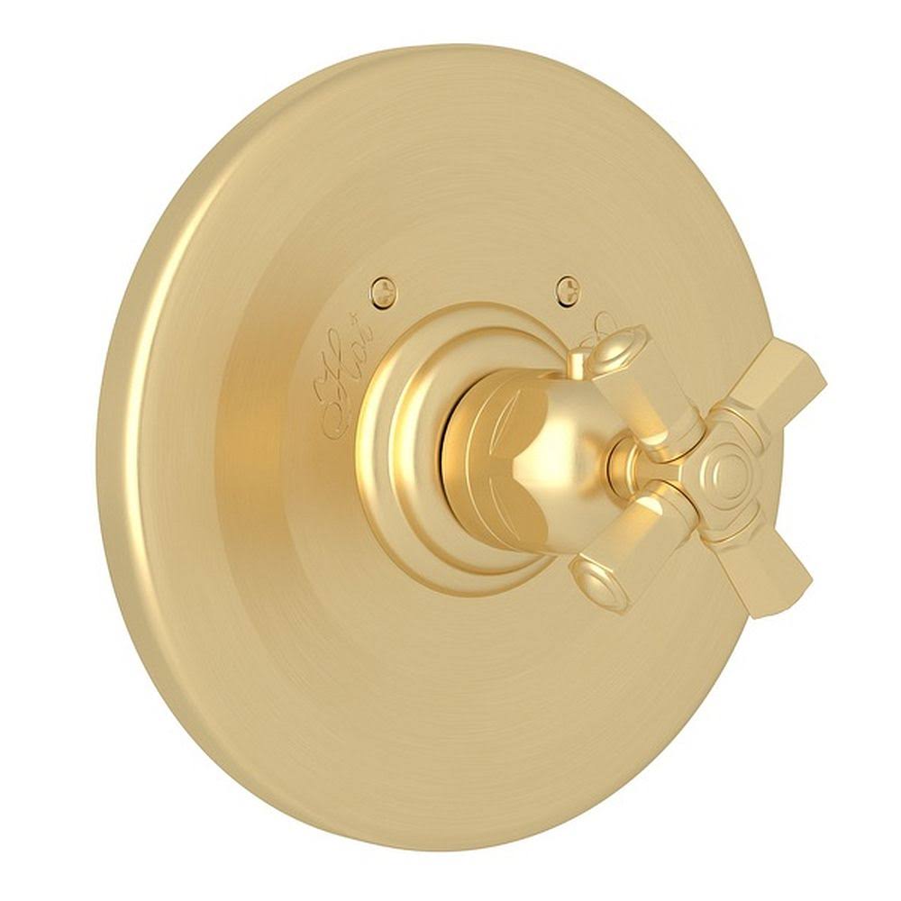 Satin Unlacquered Brass Thermostatic Trim Plate S97825