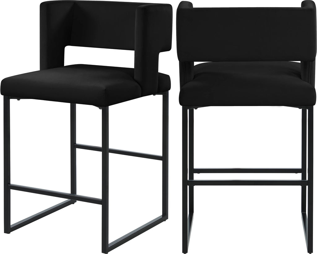 Black Velvet Counter Stool (Set of 2) K6676