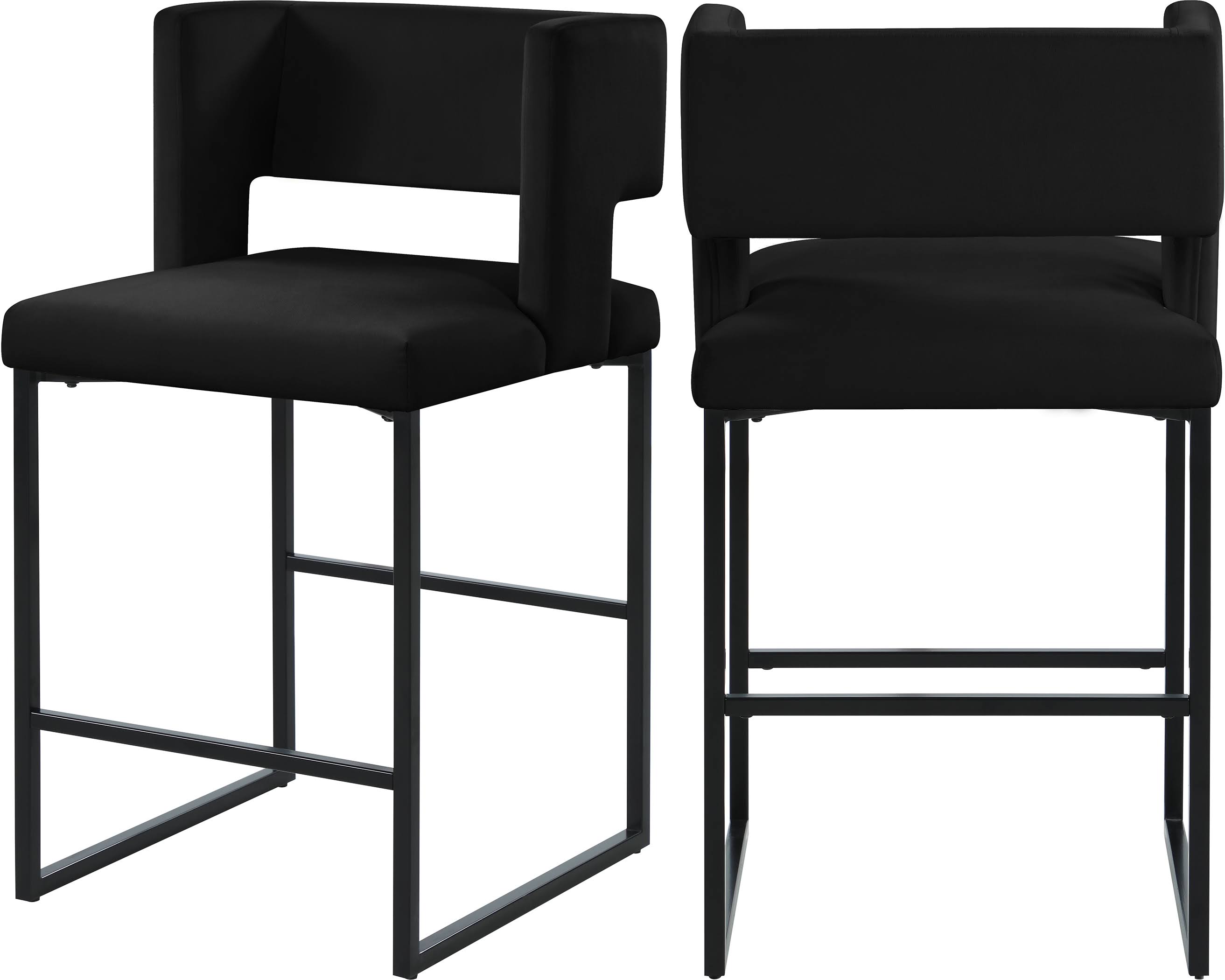 Black Velvet Counter Stool (Set of 2) K6676