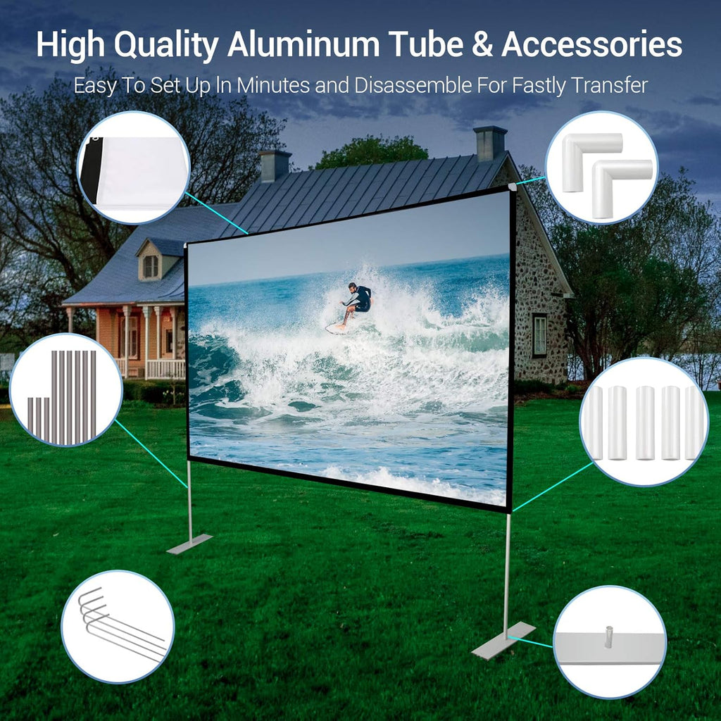 100 inch Portable Projector Screen with Stand and Carry Bag E292