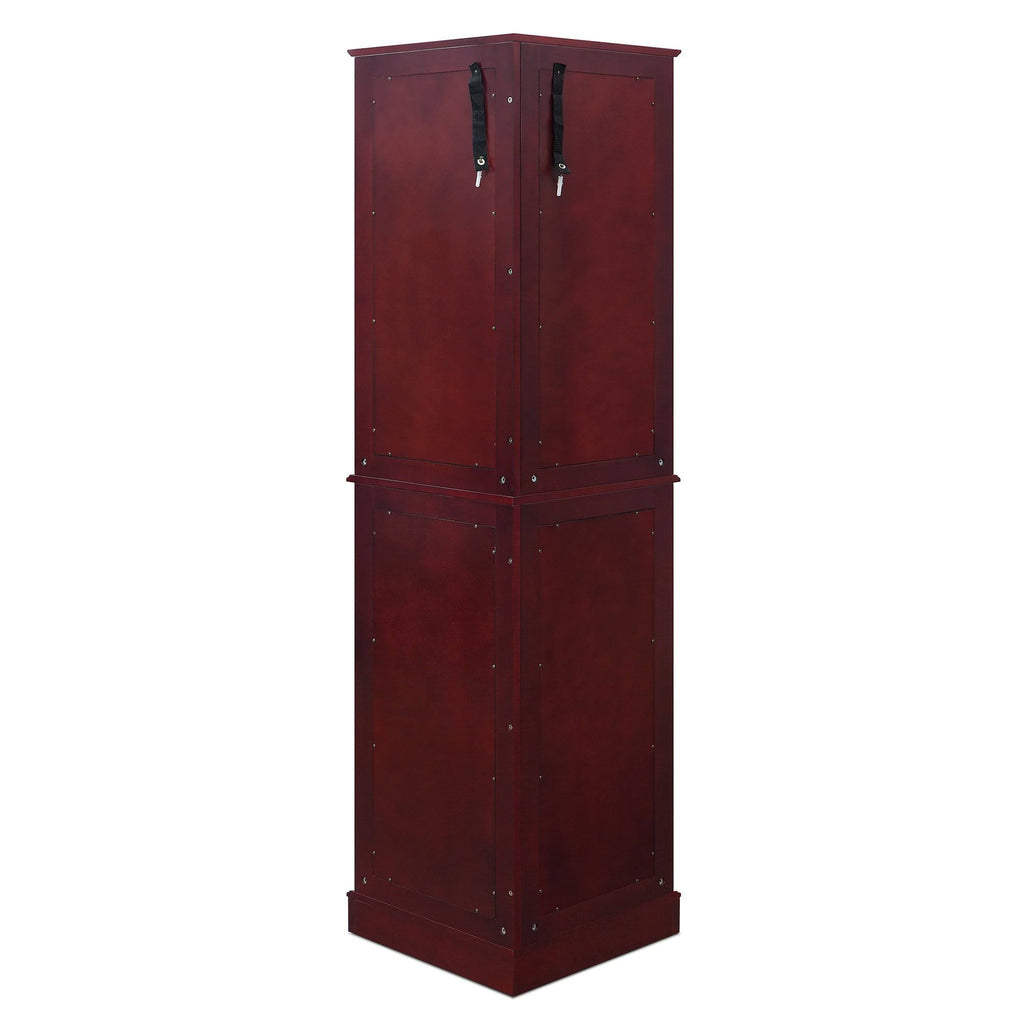 Cherry 5 Sided Lighted Corner Curio Cabinet H486