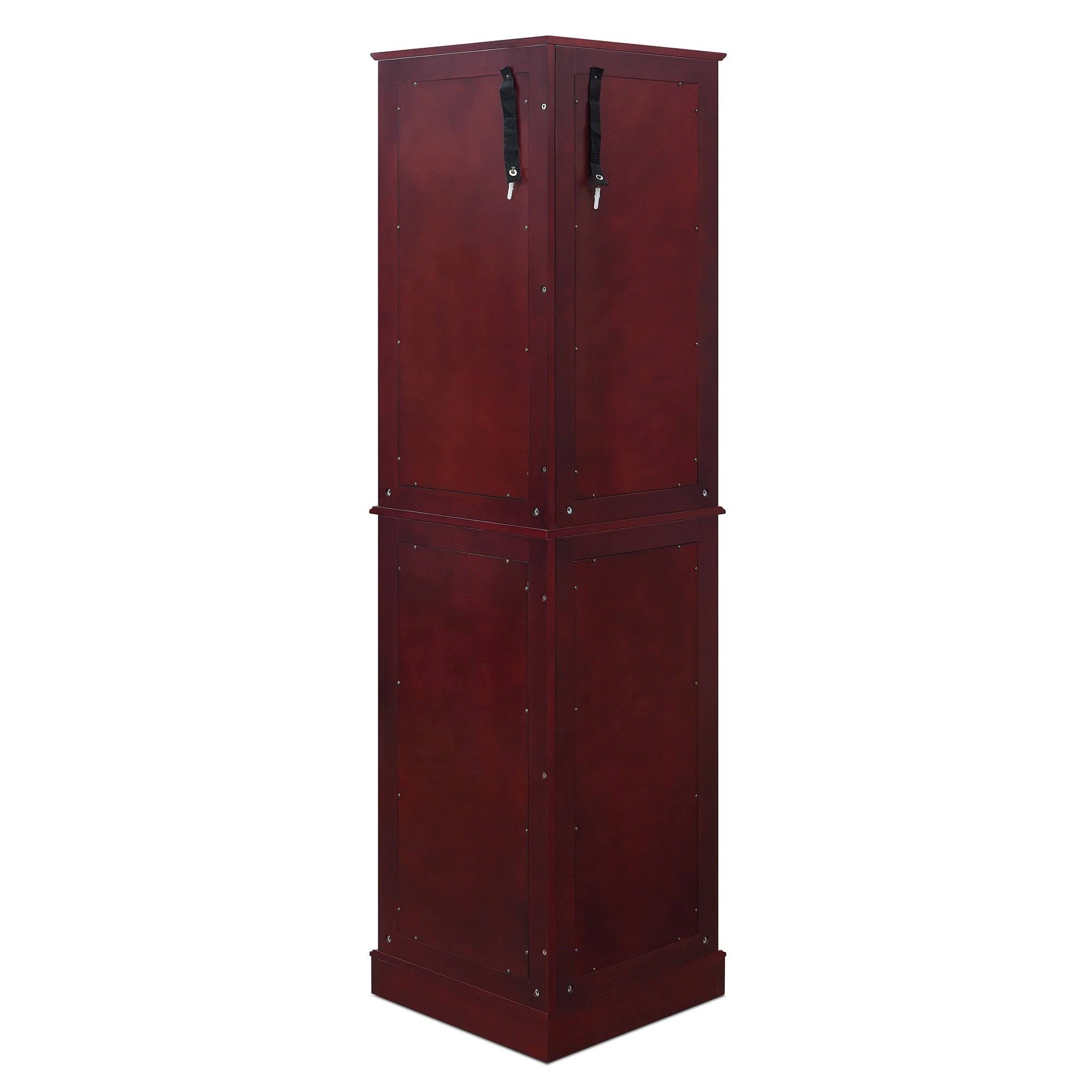 Cherry 5 Sided Lighted Corner Curio Cabinet H486