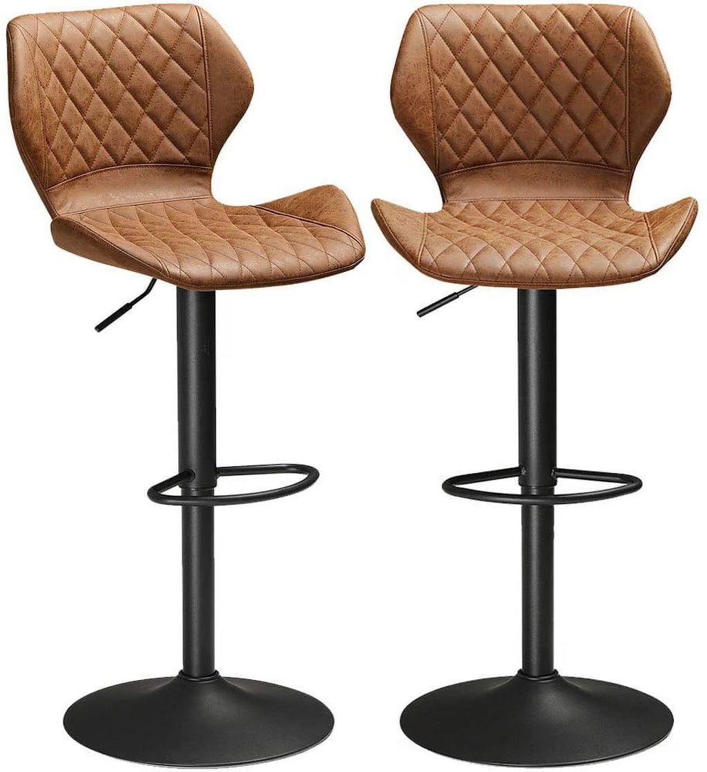 Set of 2 Adjustable PU Leather Bar Stools C2123