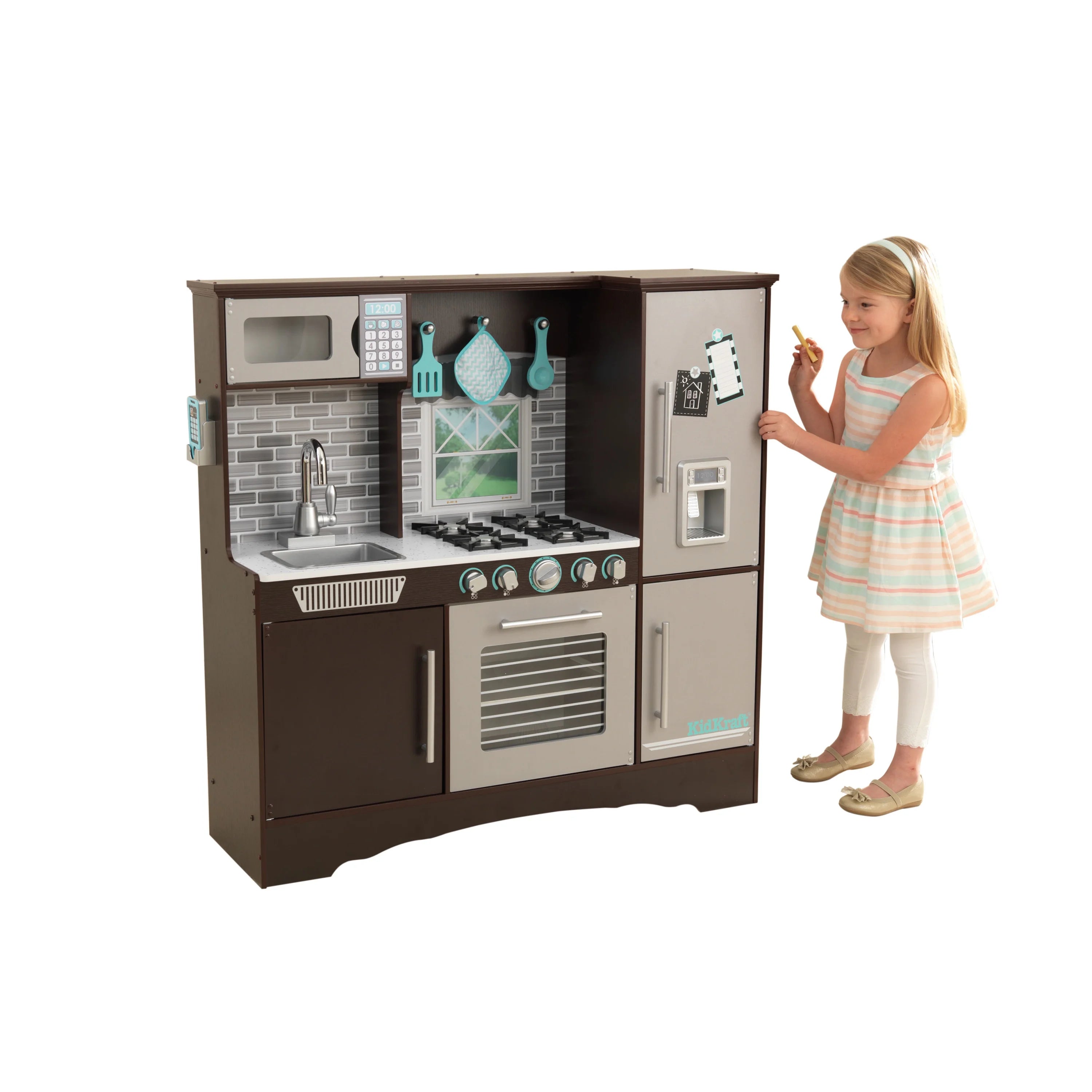 Espresso Wooden Kitchen with 4 Accessory Pieces V7738