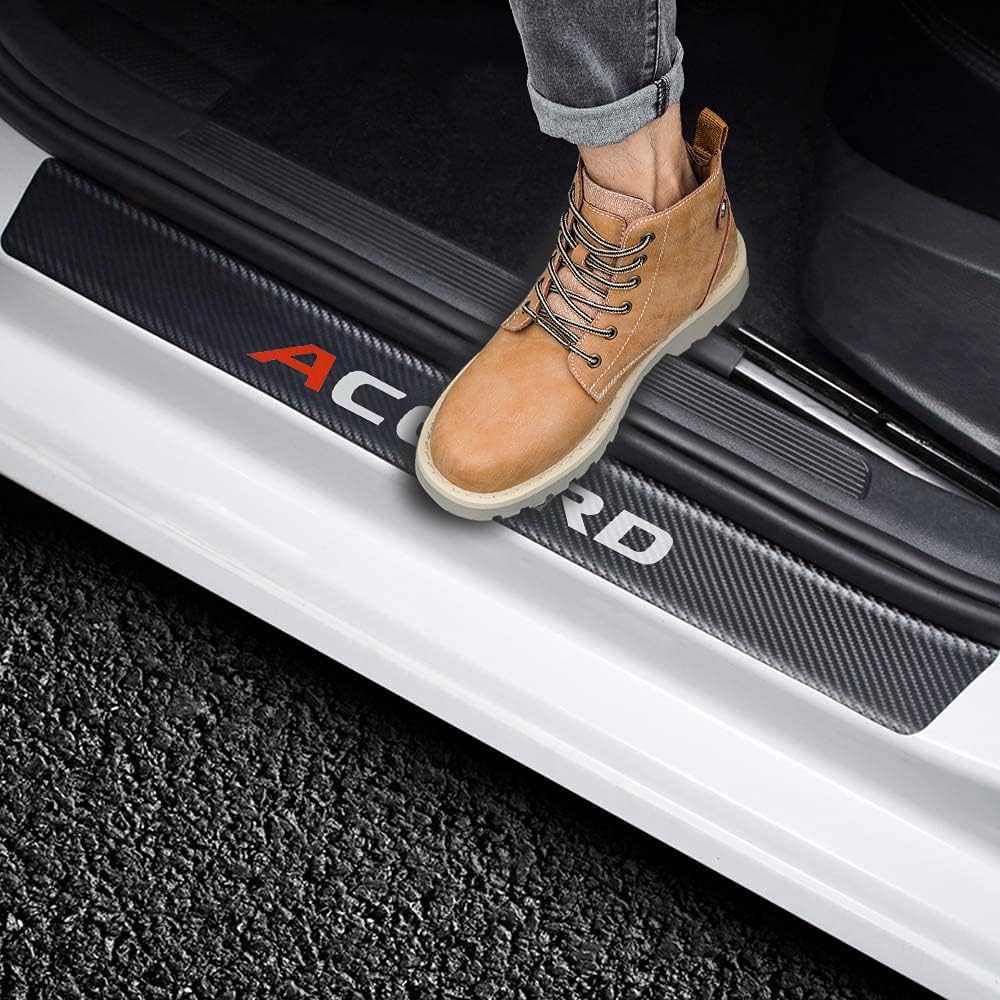 Carbon Fiber Style 4 Pack Door Entry Guard Sill Protector U778