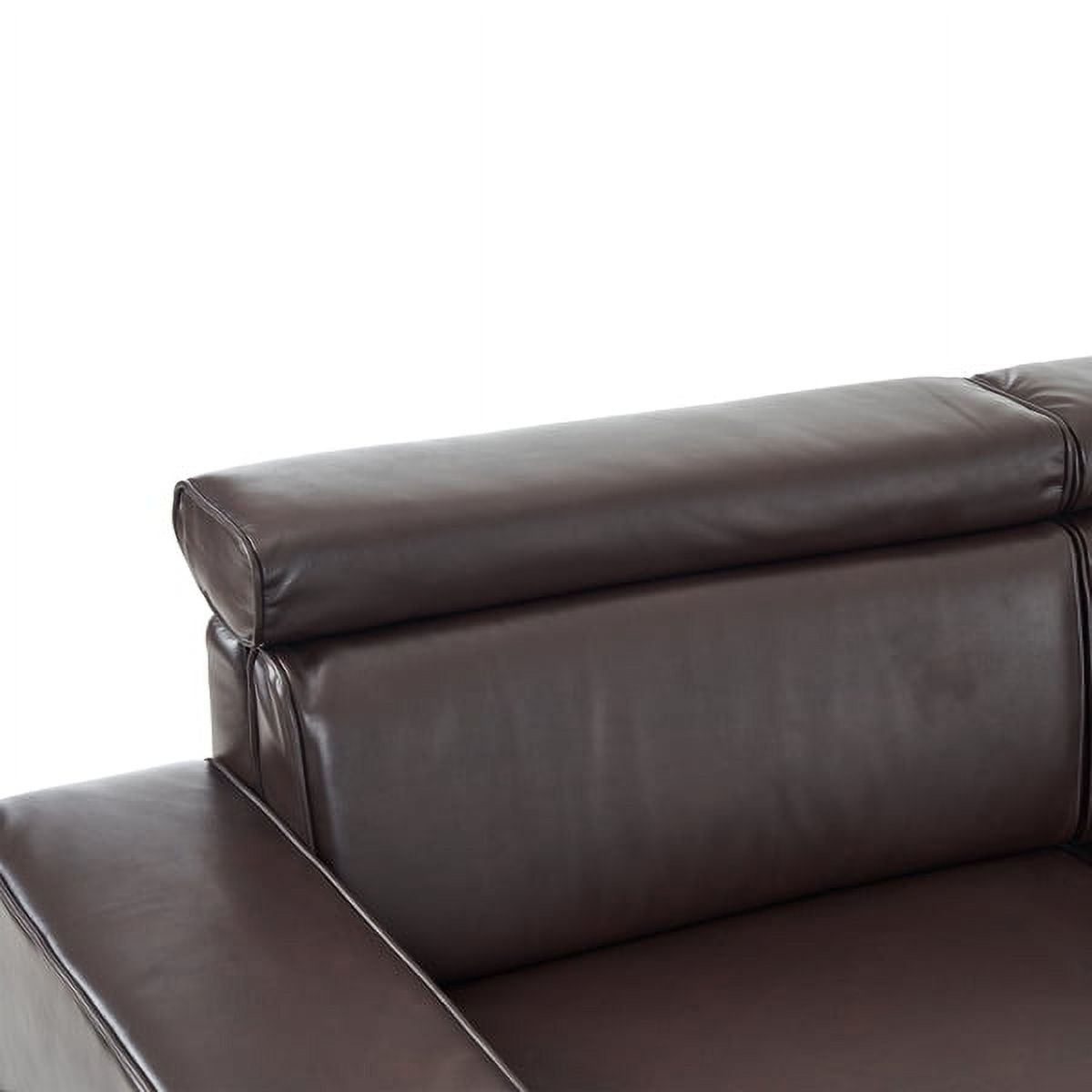 Retro PU Three-Seater Sofa Brown X372