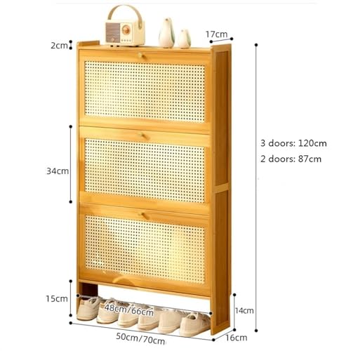 Bamboo Shoe Cabinet with Flip Drawers U7574