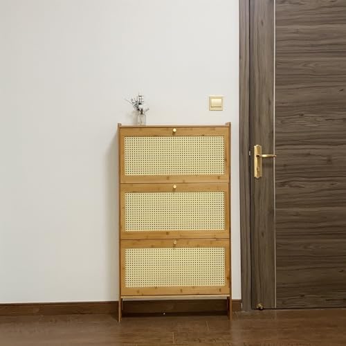 Bamboo Shoe Cabinet with Flip Drawers U7574