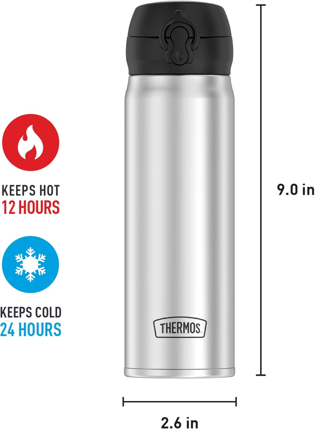 16 Ounce Stainless Steel Direct Drink Bottle J62022