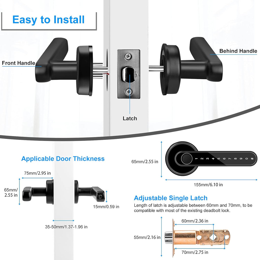 Smart Lever Door Lock with Handle Q947746