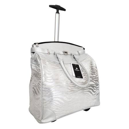 Silver Zebra Rolling Computer Laptop Bag Y559407