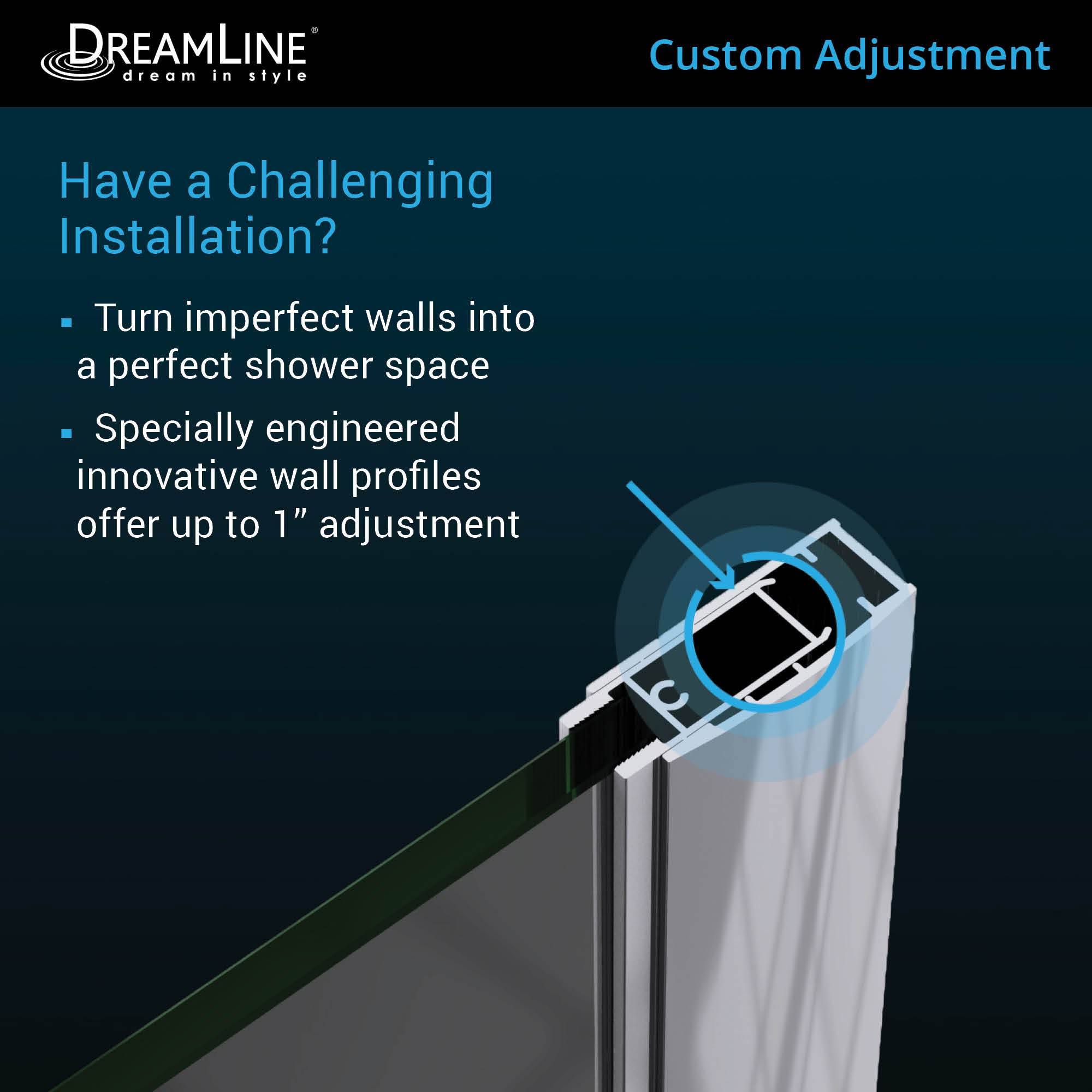Frameless Hinged Shower Door with Shelves Brushed Nickel Y185294